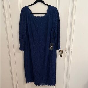 NWT Adrianna Papell Elegant Blue Lace Dress